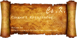 Csuport Krisztofer névjegykártya